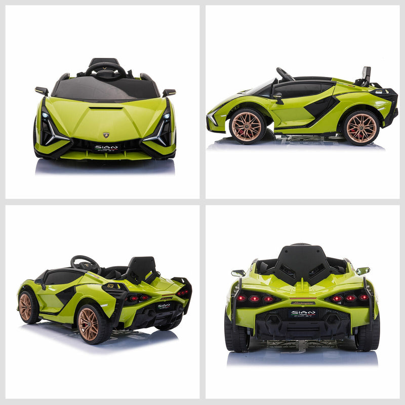 Load image into Gallery viewer, Green Lamborghini SIAN 12V Kids Ride On Car with Remote Control - Rechargeable Toy
