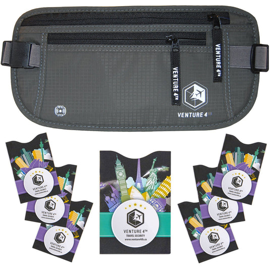 Travel Money Belt + RFID Sleeves