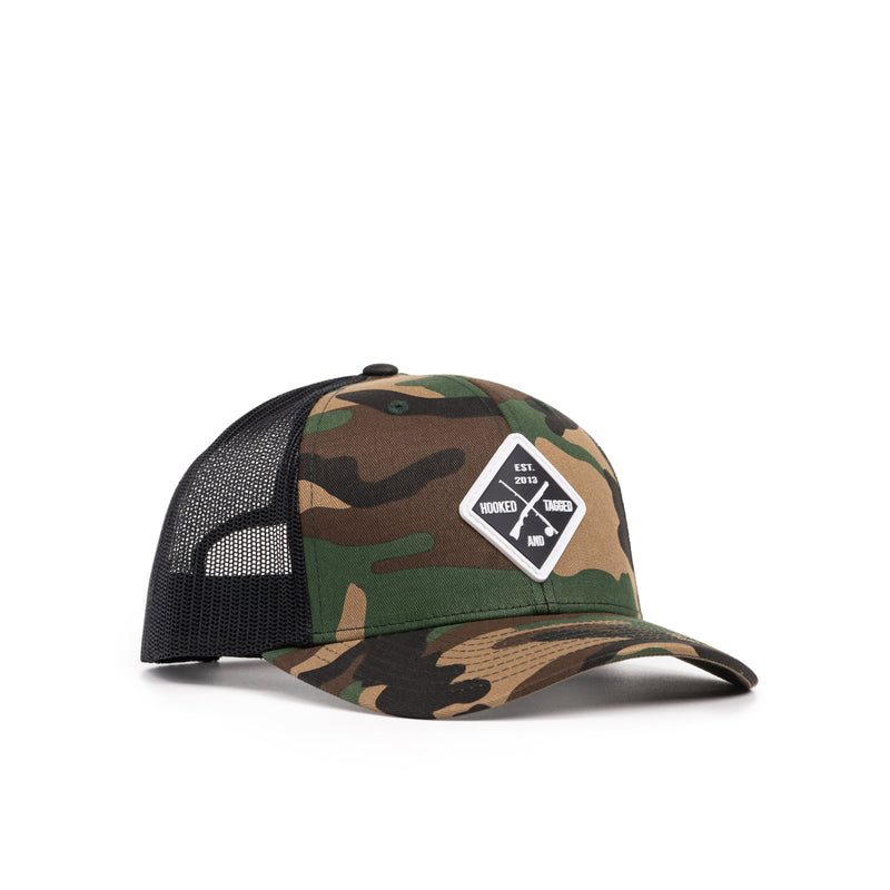 Load image into Gallery viewer, Shotgun &amp; Fly Rod Patch Hat
