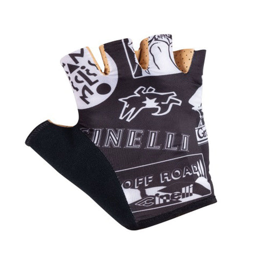 Cinelli Supercorsa Short FInger Cycling Gloves (Black/White Cinelli Pattern)