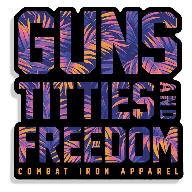 Load image into Gallery viewer, Guns, Titties and Freedom Floral Decal
