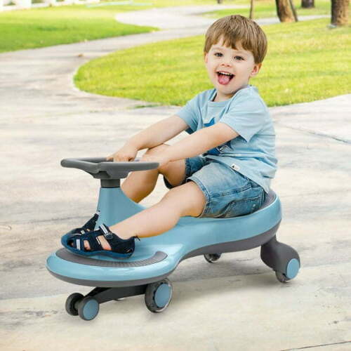 Load image into Gallery viewer, Gymax Kids&#39; Blue Wiggle Car with Flashing Wheels - Fun Ride-on Toy for Toddlers and Kids
