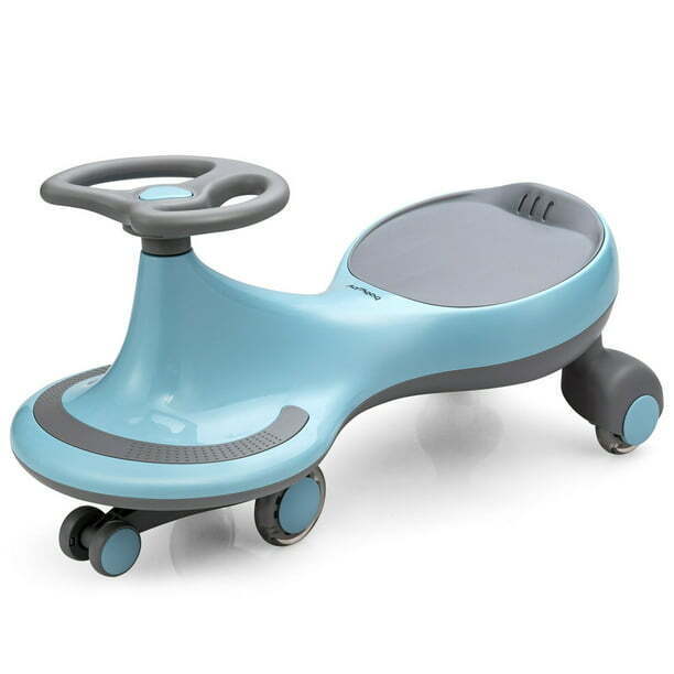 Load image into Gallery viewer, Gymax Kids&#39; Blue Wiggle Car with Flashing Wheels - Fun Ride-on Toy for Toddlers and Kids
