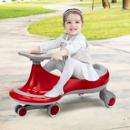 Load image into Gallery viewer, Gymax Kids&#39; Red Wiggle Car with Flashing Wheels - Fun Ride-on Toy for Toddlers and Kids
