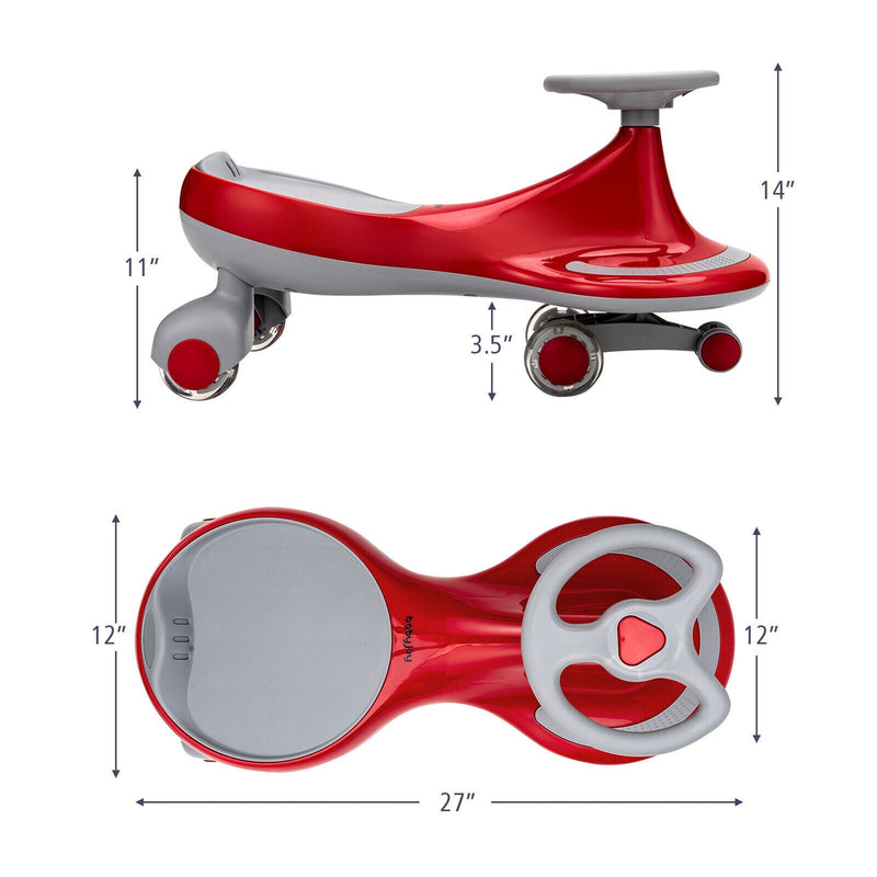 Load image into Gallery viewer, Gymax Kids&#39; Red Wiggle Car with Flashing Wheels - Fun Ride-on Toy for Toddlers and Kids
