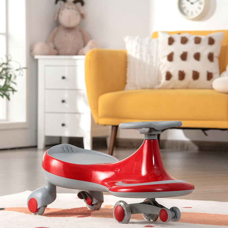 Load image into Gallery viewer, Gymax Kids&#39; Red Wiggle Car with Flashing Wheels - Fun Ride-on Toy for Toddlers and Kids
