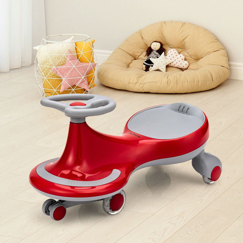 Load image into Gallery viewer, Gymax Kids&#39; Red Wiggle Car with Flashing Wheels - Fun Ride-on Toy for Toddlers and Kids
