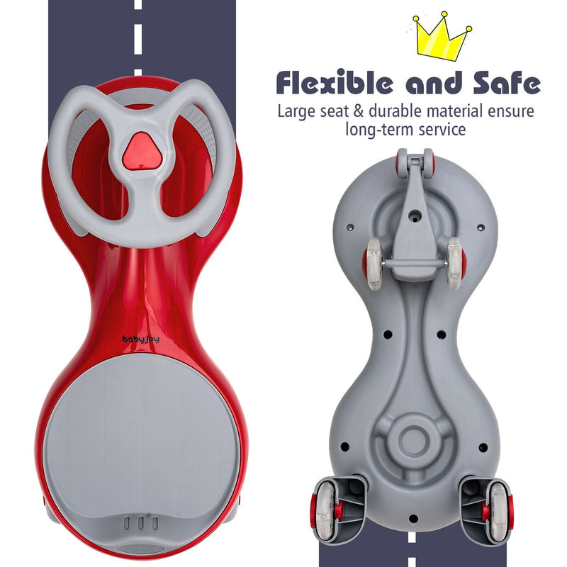 Load image into Gallery viewer, Gymax Kids&#39; Red Wiggle Car with Flashing Wheels - Fun Ride-on Toy for Toddlers and Kids
