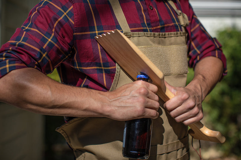 Load image into Gallery viewer, Hardwood BBQ Grill Scraper with Bottle Opener
