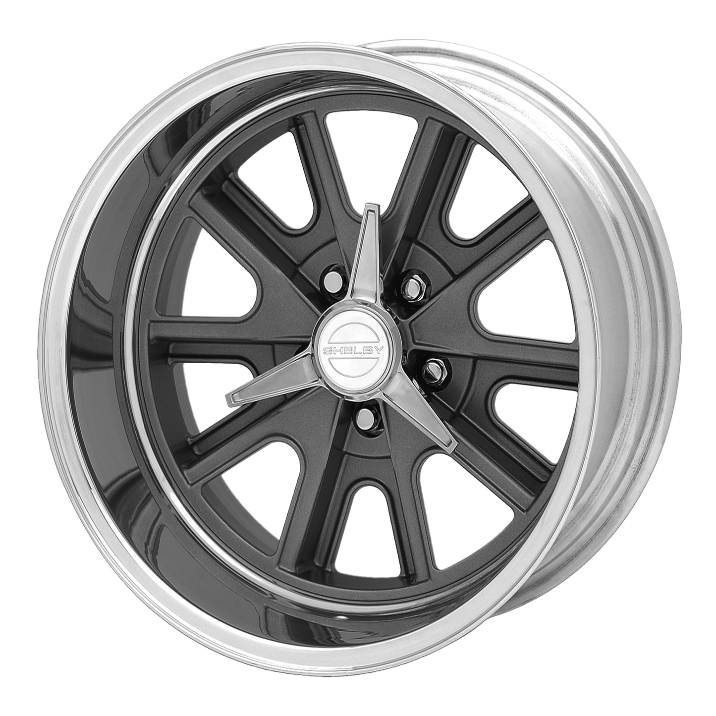 American Racing Vintage Mag Gray Center Polished Barrel