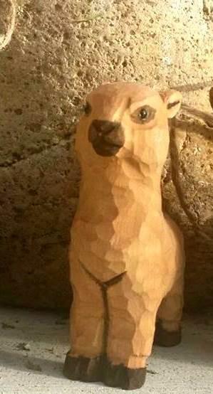 Load image into Gallery viewer, Hand-Carved Wooden Alpaca Ornaments
