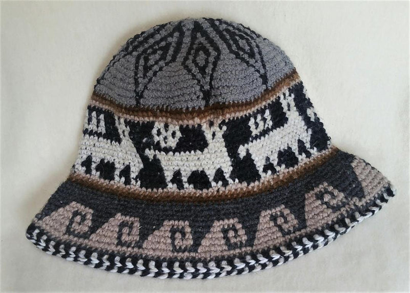 Load image into Gallery viewer, Hand Crochet Roll Up Rustic Alpaca Hat
