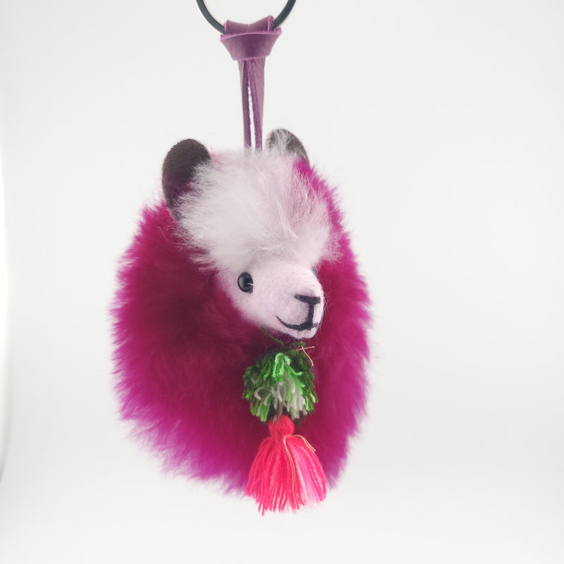 Load image into Gallery viewer, Happy Alpaca Face Keychain
