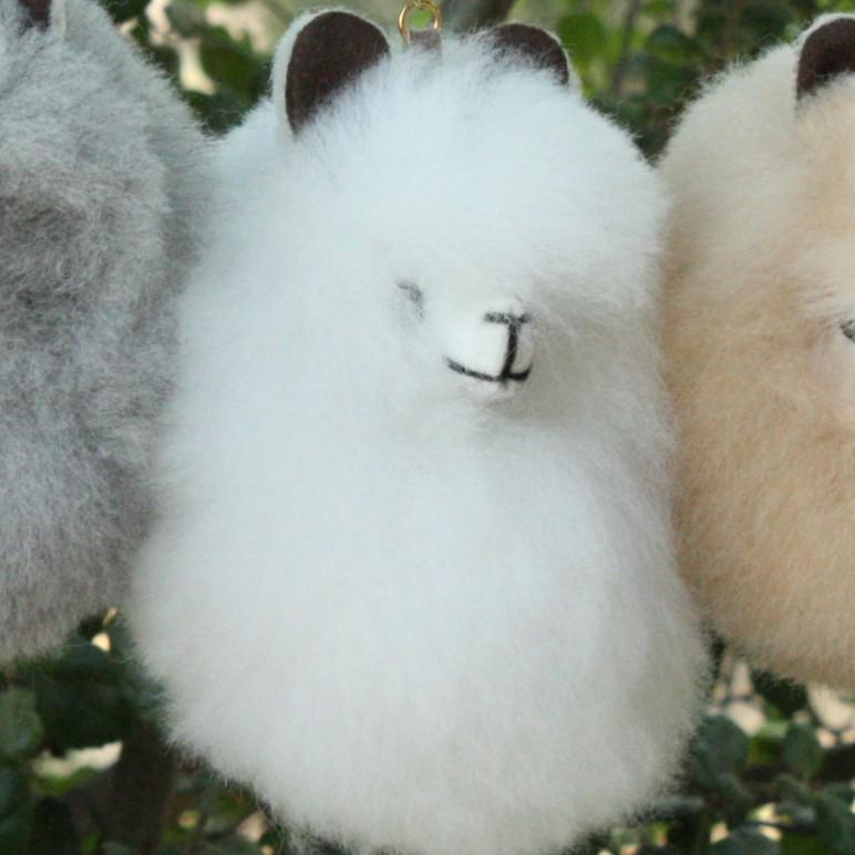 Load image into Gallery viewer, Happy Alpaca Face Keychain
