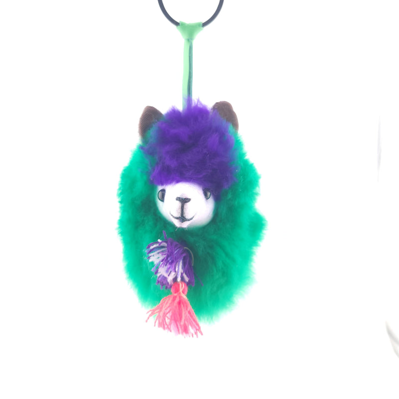Load image into Gallery viewer, Happy Alpaca Face Keychain
