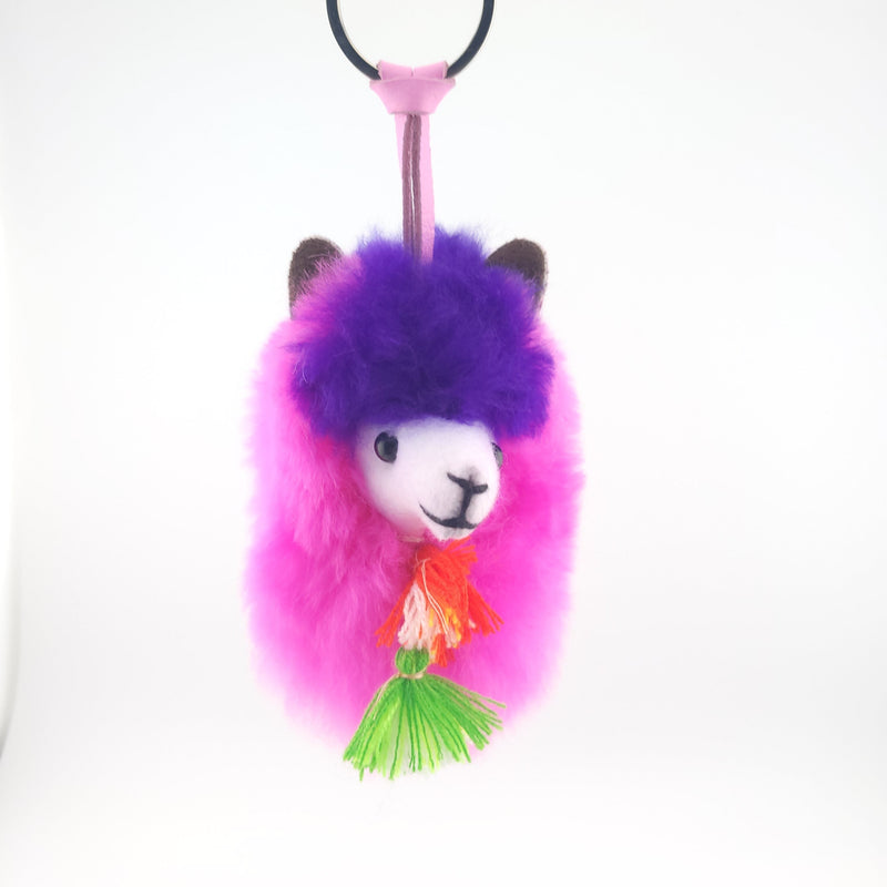 Load image into Gallery viewer, Happy Alpaca Face Keychain

