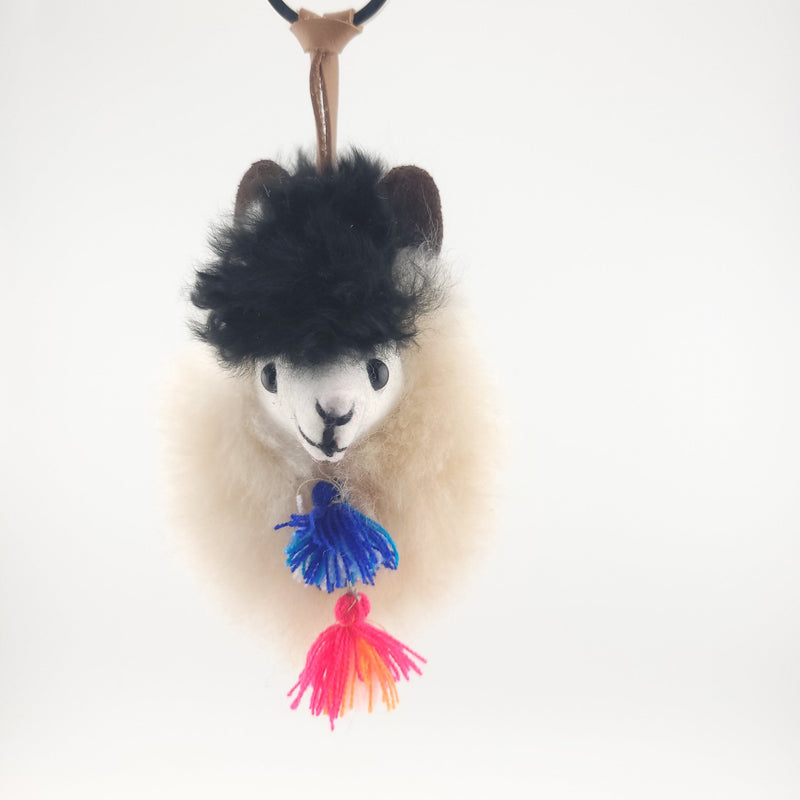 Load image into Gallery viewer, Happy Alpaca Face Keychain

