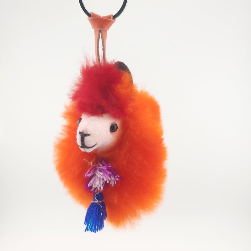 Load image into Gallery viewer, Happy Alpaca Face Keychain
