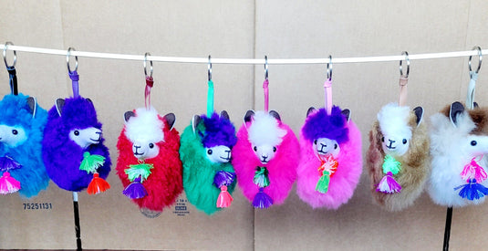 Happy Alpaca Face Keychain