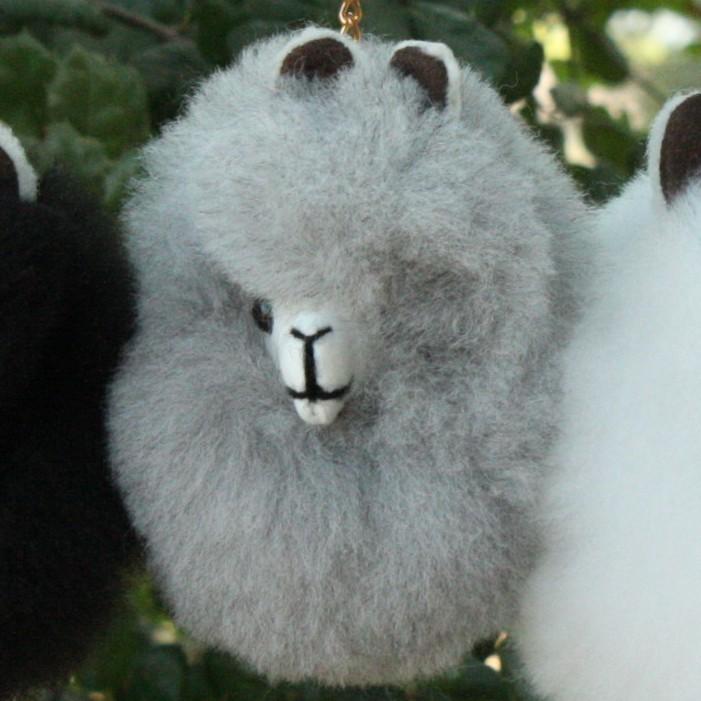 Load image into Gallery viewer, Happy Alpaca Face Keychain
