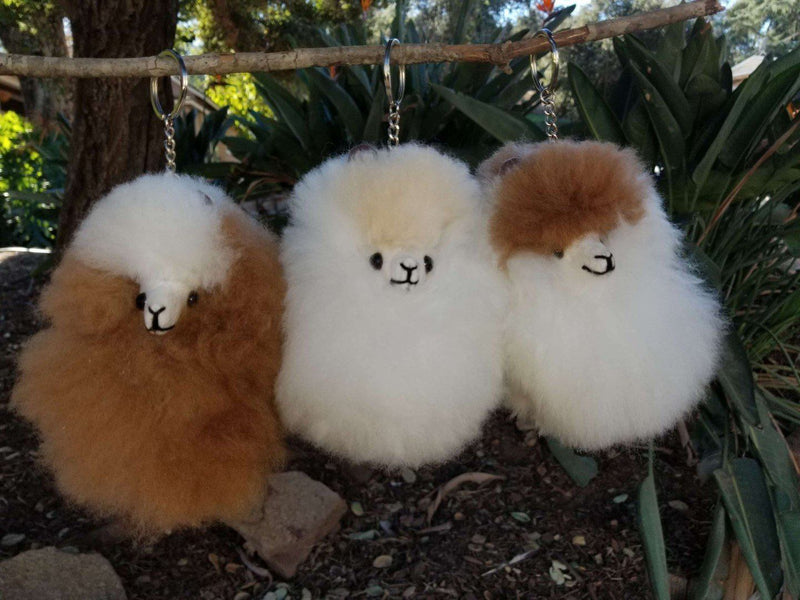 Load image into Gallery viewer, Happy Alpaca Face Keychain
