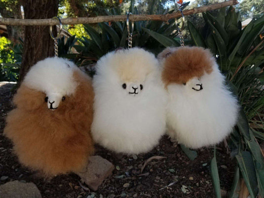 Happy Alpaca Face Keychain