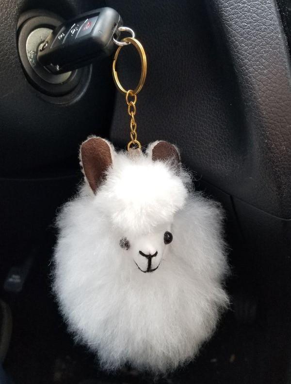 Load image into Gallery viewer, Happy Alpaca Face Keychain
