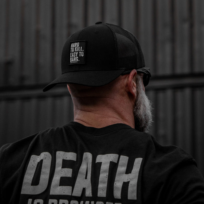 Load image into Gallery viewer, Hard to Kill. Easy to Bang. Patch Snapback Hat
