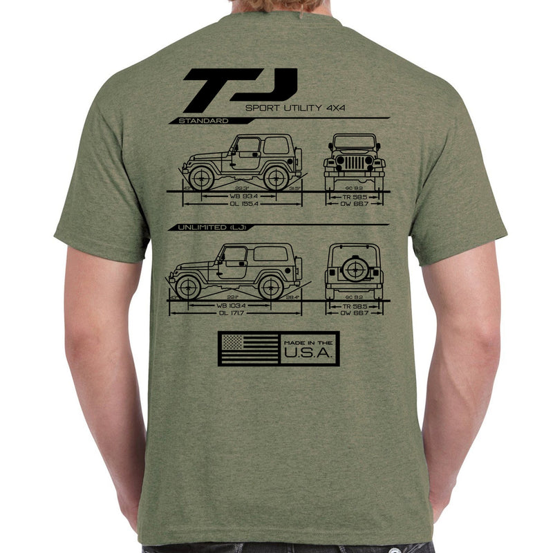 Load image into Gallery viewer, TJ/LJ Blueprint T-Shirt
