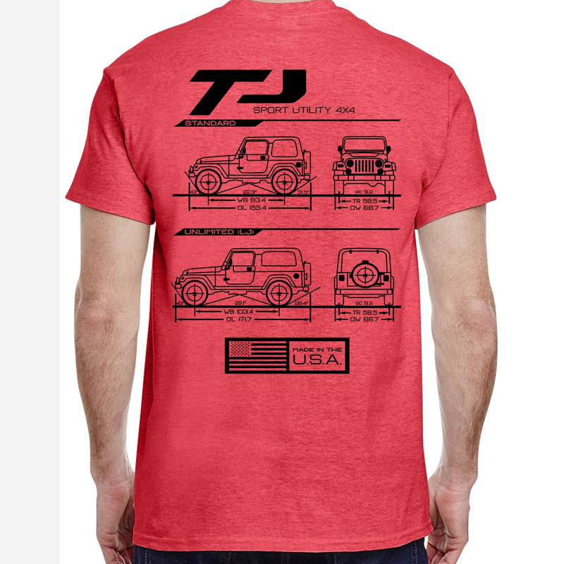 Load image into Gallery viewer, TJ/LJ Blueprint T-Shirt
