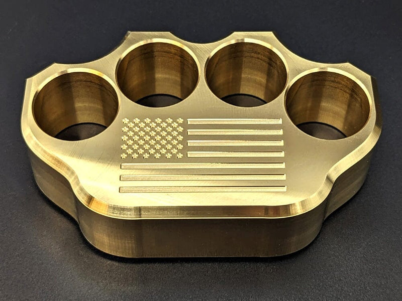 Load image into Gallery viewer, Milspin 2LB Brass Knuckle USA Flag Paperweight
