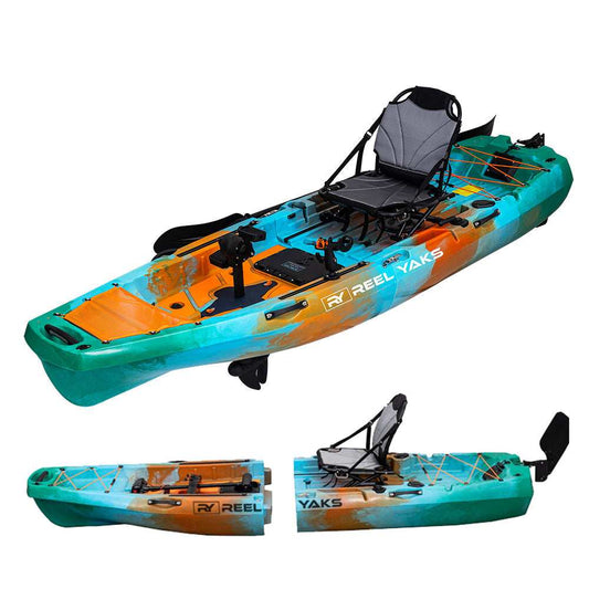 10ft Radar Modular Propeller Drive Pedal Fishing Kayak | 430lbs Capacity | 2 Piece - Skoutley Outdoors LLC