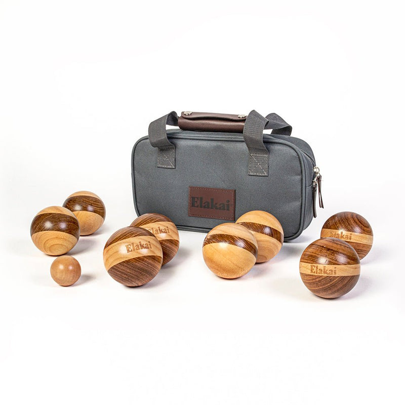 Load image into Gallery viewer, Hevea Wood 72mm Travel Bocce Set
