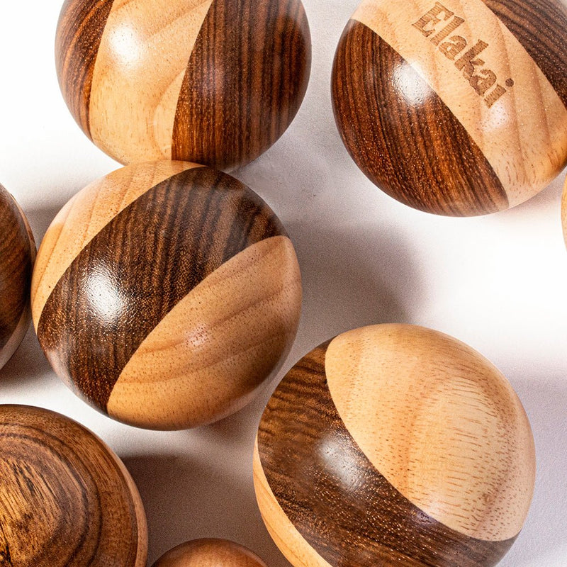 Load image into Gallery viewer, Hevea Wood 72mm Travel Bocce Set
