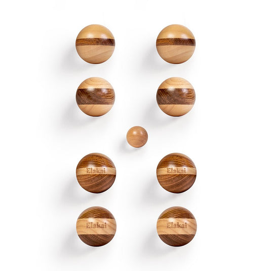 Hevea Wood 72mm Travel Bocce Set
