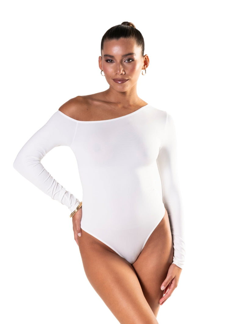Load image into Gallery viewer, One Shoulder Long Sleeve Thong Bodysuit

