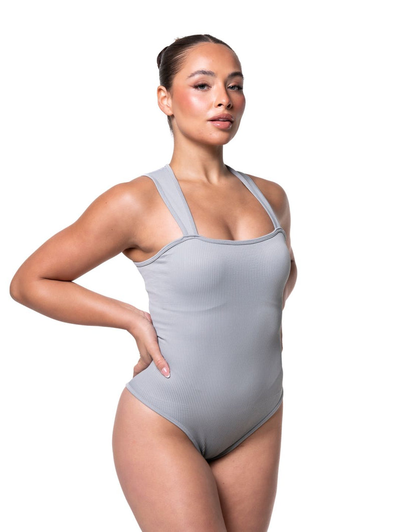 Load image into Gallery viewer, Ribbed Square Neck Shapewear Bodysuit

