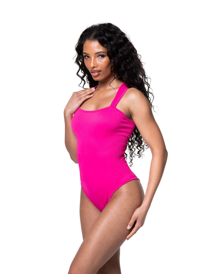 Load image into Gallery viewer, Ribbed Square Neck Shapewear Bodysuit
