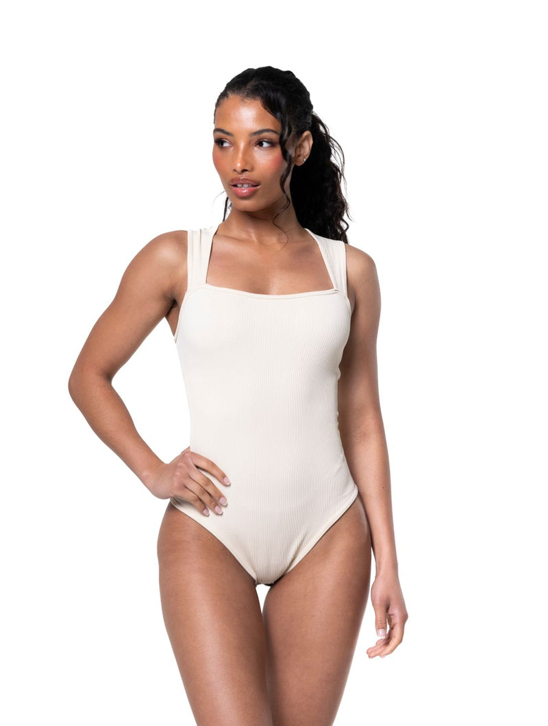 Load image into Gallery viewer, Ribbed Square Neck Shapewear Bodysuit
