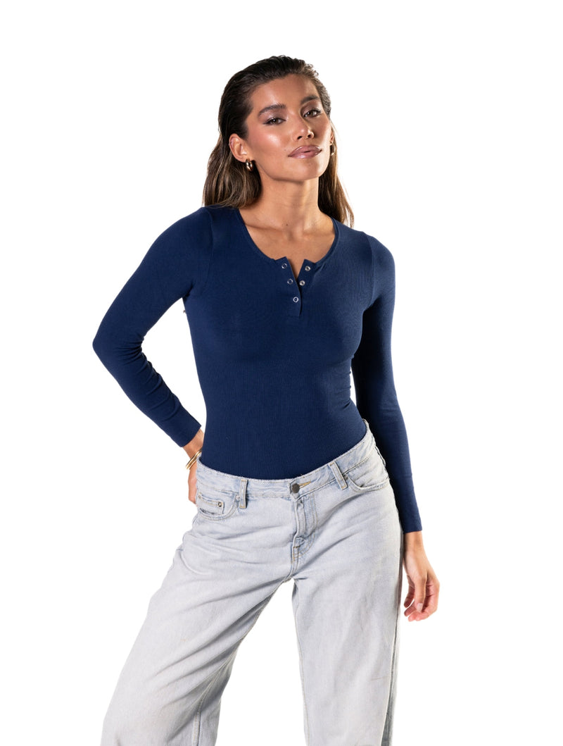 Load image into Gallery viewer, Seamless Long Sleeve Thong Bodysuit
