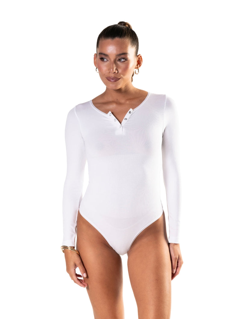 Load image into Gallery viewer, Seamless Long Sleeve Thong Bodysuit
