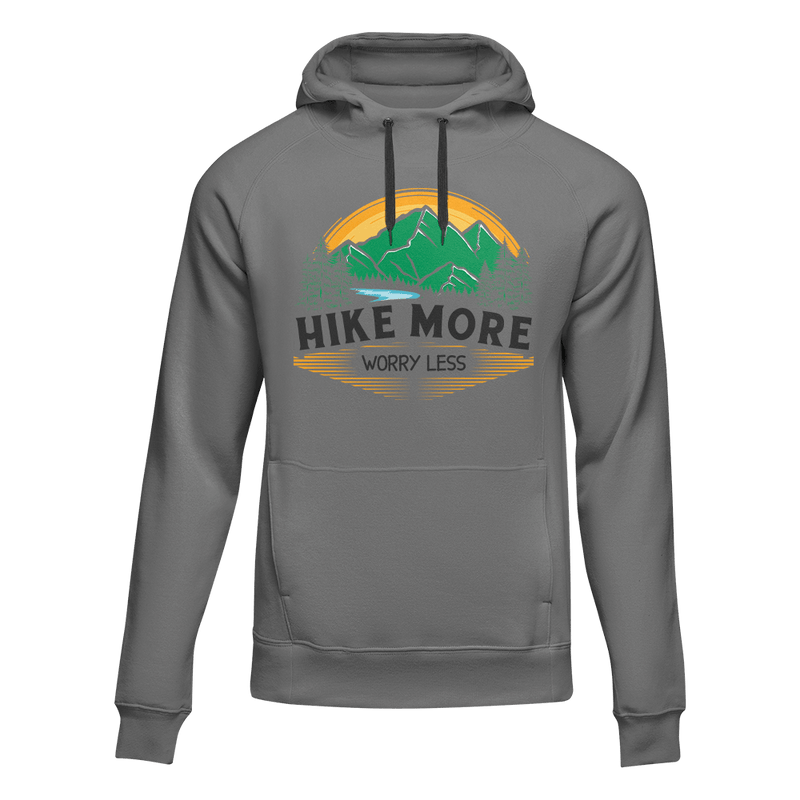 Load image into Gallery viewer, Hike More Worry Less Adult Fleece Hooded Sweatshirt
