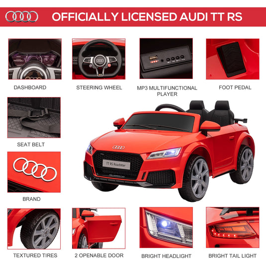 6V Audi TT RS Kid Electric Sports Car with Remote Control Ride-On