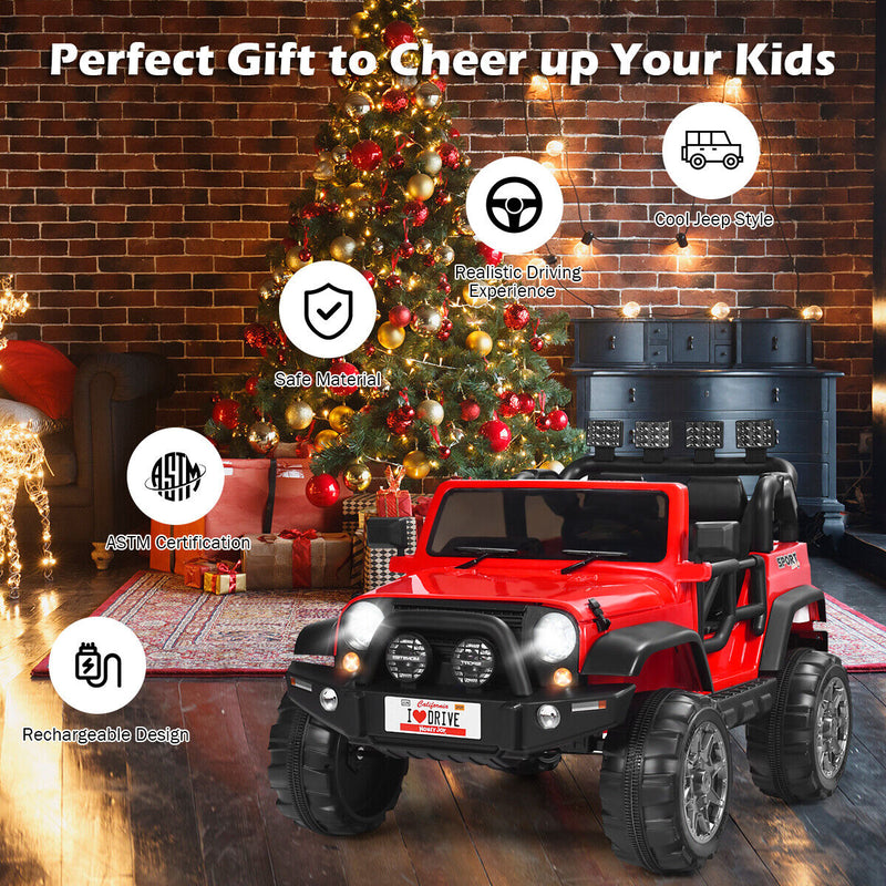 Load image into Gallery viewer, HoneyJoy 12V 2-Seater RC Electric Truck for Kids with Storage - Red
