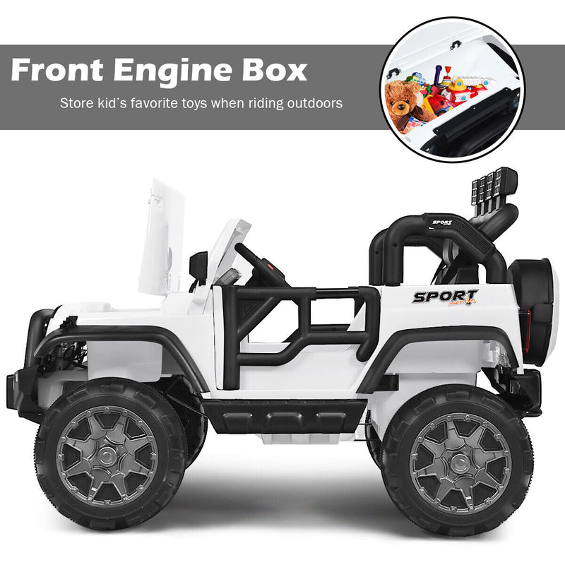 Load image into Gallery viewer, HoneyJoy 12V 2-Seater RC Electric Truck for Kids with Storage - White
