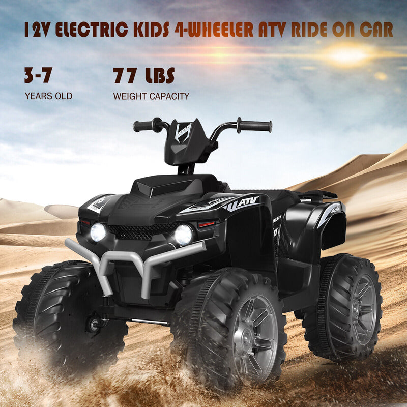 Load image into Gallery viewer, HoneyJoy 12V Kids ATV Quad Ride On Car with LED Light &amp; Music - Black
