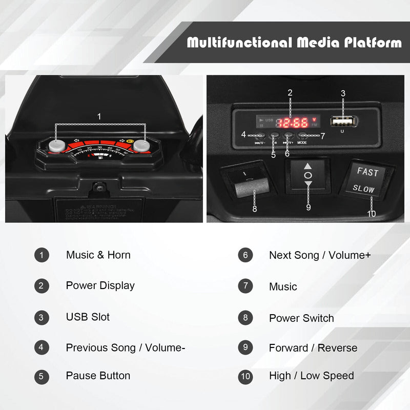 Load image into Gallery viewer, HoneyJoy 12V Kids ATV Quad Ride On Car with LED Light &amp; Music - Black
