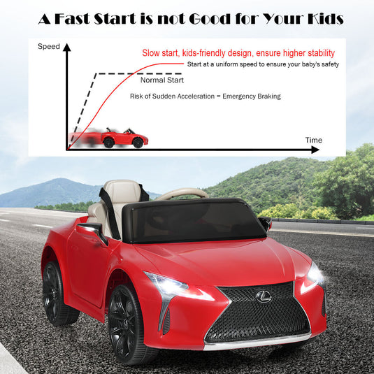 HoneyJoy 12V Kids Ride on Car Lexus LC500 Licensed Electric Vehicle with Remote Control - Red