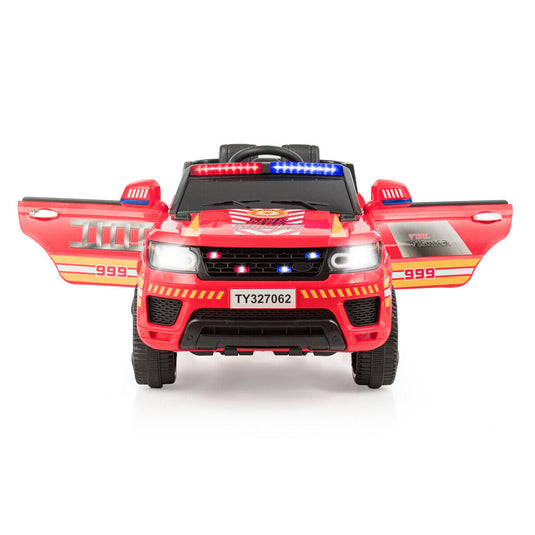 HoneyJoy 12V Kids Ride On Electric Truck with LED Lights in Red
