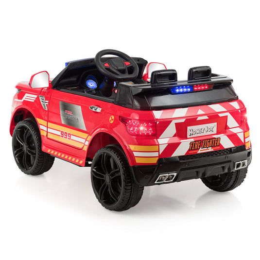 HoneyJoy 12V Kids Ride On Electric Truck with LED Lights in Red